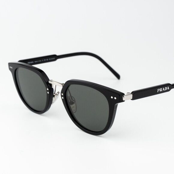 Prada Women Sunglasses Black Green Polarized Oval PR17YS 1AB03R BRAND NEW main image 5